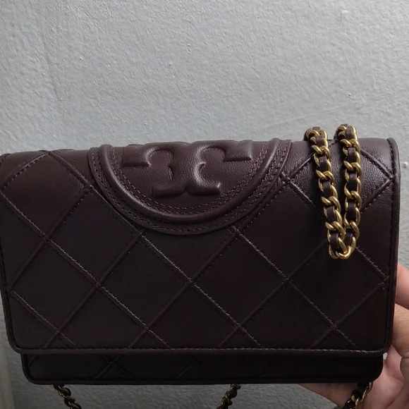 Tory Burch Brown Quilted Leather Chain Bag - Picture 1 of 5